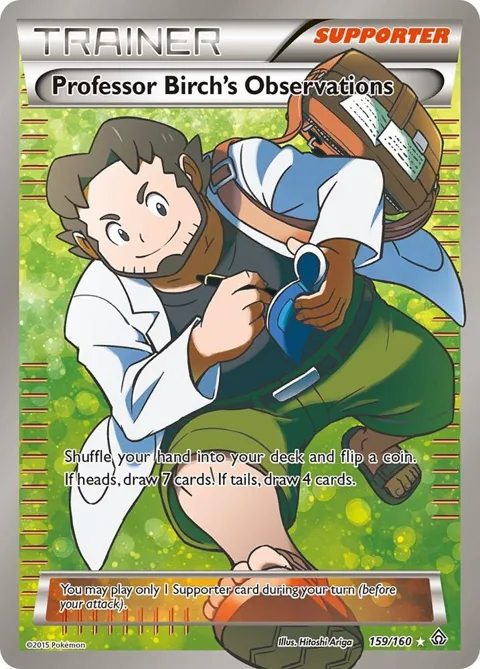Professor Birch's Observations 159 Full Art #159/160 Holofoil Pokémon card from XY - Primal Clash