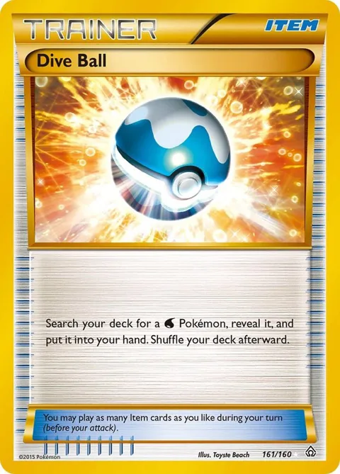 Dive Ball 161 Secret Rare #161/160 Holofoil Pokémon card from XY - Primal Clash