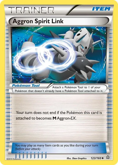 Aggron Spirit Link #123/160 Pokémon card from XY - Primal Clash