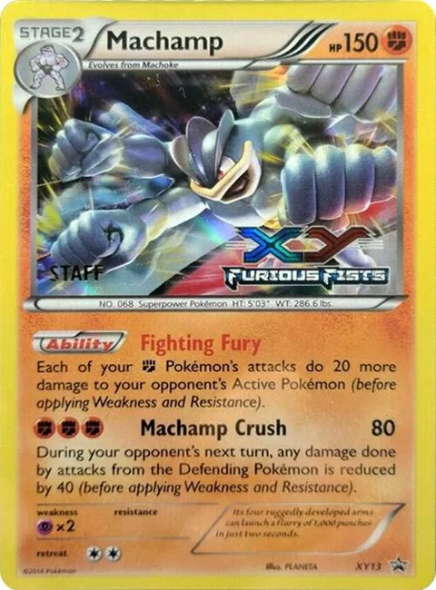 Machamp - XY13 Prerelease [Staff] #XY13 Holofoil Pokémon card from XY Promos