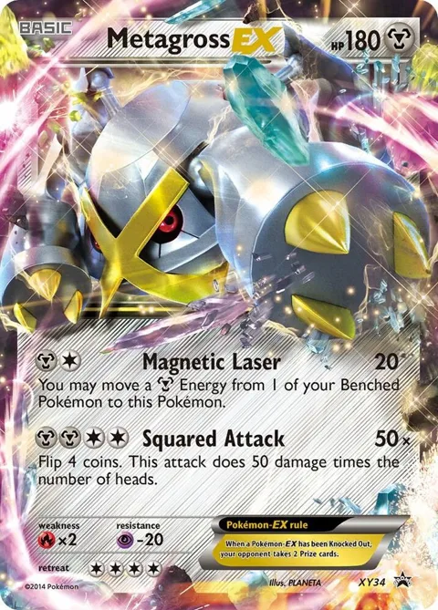 Metagross EX Shiny #XY34 Holofoil Pokémon card from XY Promos