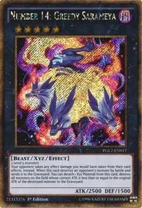 Number 14: Greedy Sarameya PGL2-EN017 1st Edition Yu-Gi-Oh card from Premium Gold: Return of the Bling