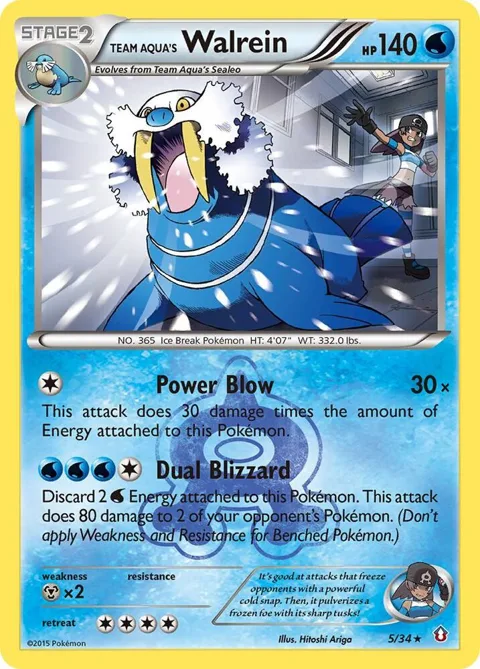 Team Aqua's Walrein #5/34 Reverse Holofoil Pokémon card from Double Crisis