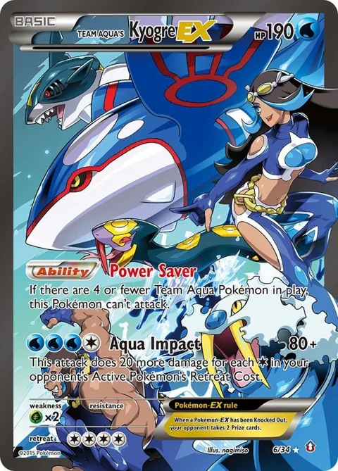 Team Aqua's Kyogre EX #6/34 Holofoil Pokémon card from Double Crisis