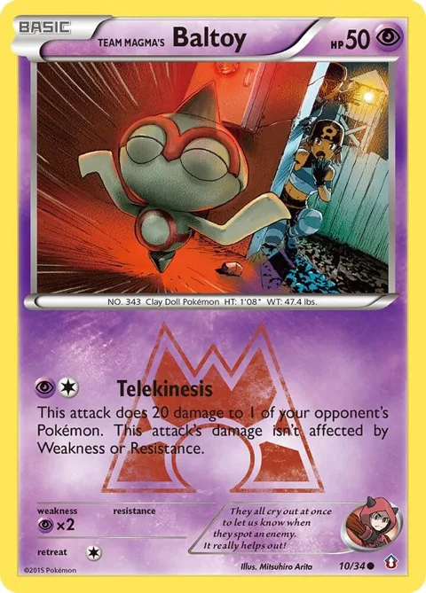 Team Magma's Baltoy #10/34 Pokémon card from Double Crisis