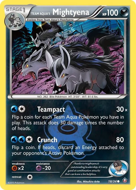 Team Aqua's Mightyena #18/34 Pokémon card from Double Crisis