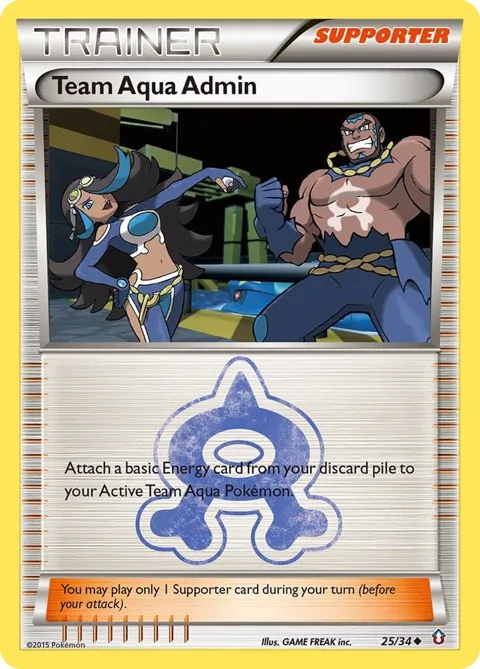 Team Aqua Admin #25/34 Reverse Holofoil Pokémon card from Double Crisis