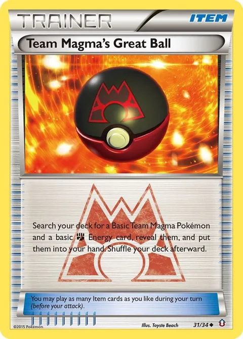 Team Magma's Great Ball #31/34 Reverse Holofoil Pokémon card from Double Crisis