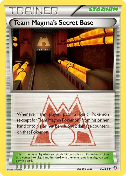 Team Magma's Secret Base #32/34 Pokémon card from Double Crisis