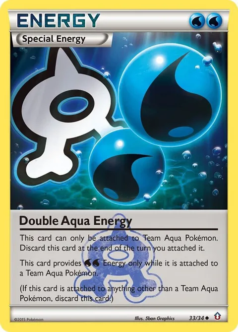 Double Aqua Energy #33/34 Pokémon card from Double Crisis