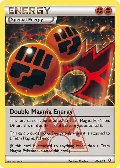 Double Magma Energy #34/34 Reverse Holofoil Pokémon card from Double Crisis