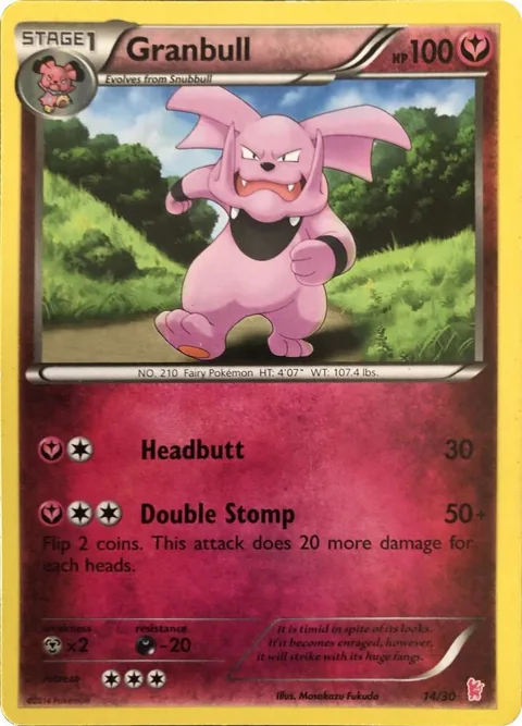 Granbull #14 #14/30 Pokémon card from XY Trainer Kit: Sylveon & Noivern