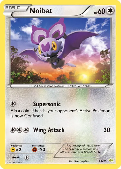 Noibat #23 #23/30 Pokémon card from XY Trainer Kit: Sylveon & Noivern