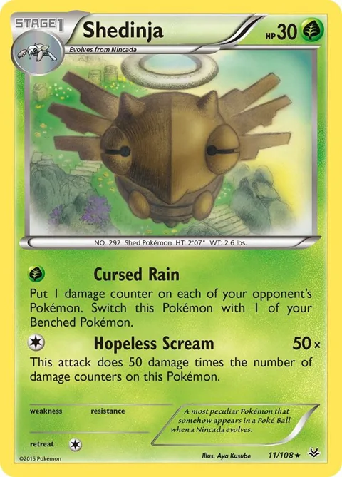 Shedinja #11/108 Pokémon card from XY - Roaring Skies