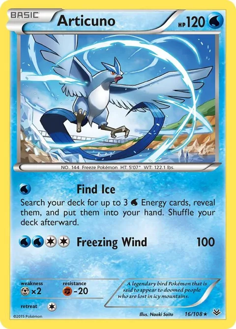 Articuno 16 #16/108 Pokémon card from XY - Roaring Skies