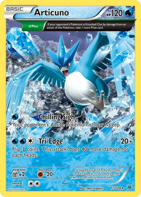 Articuno 17 Delta #17/108 Reverse Holofoil Pokémon card from XY - Roaring Skies