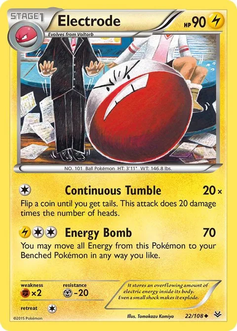 Electrode #22/108 Pokémon card from XY - Roaring Skies