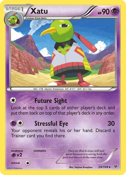 Xatu #29/108 Reverse Holofoil Pokémon card from XY - Roaring Skies