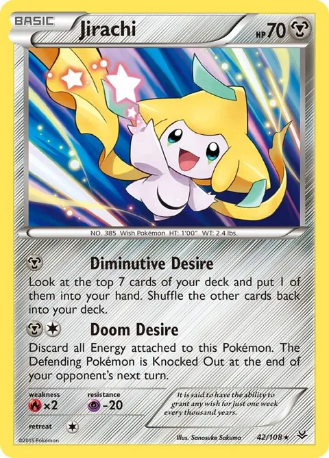 Jirachi #42/108 Holofoil Pokémon card from XY - Roaring Skies