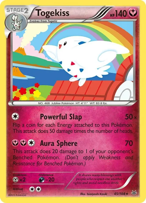 Togekiss 45 #45/108 Reverse Holofoil Pokémon card from XY - Roaring Skies