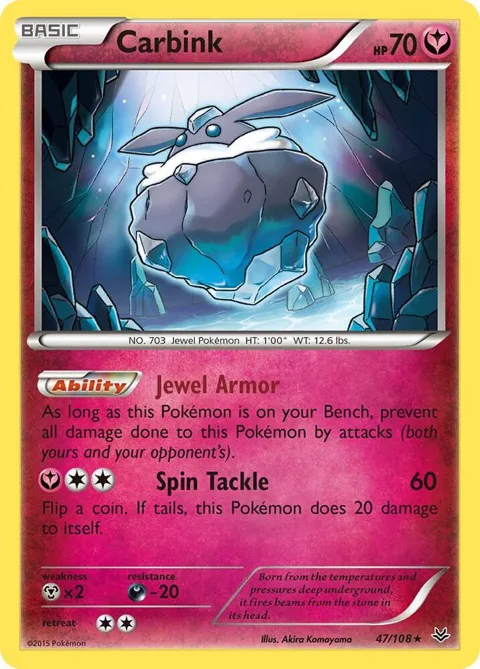 Carbink #47/108 Pokémon card from XY - Roaring Skies