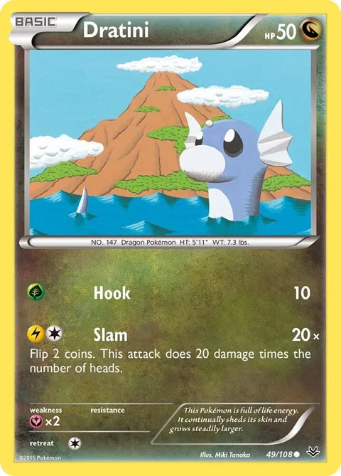 Dratini #49/108 Pokémon card from XY - Roaring Skies