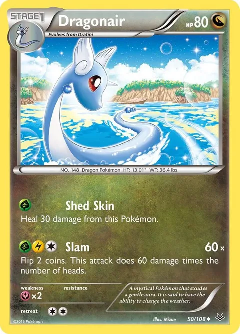 Dragonair #50/108 Reverse Holofoil Pokémon card from XY - Roaring Skies