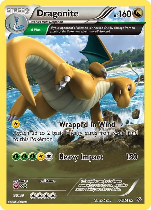 Dragonite 52 Delta #52/108 Holofoil Pokémon card from XY - Roaring Skies
