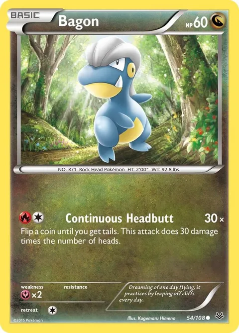 Bagon 54 #54/108 Pokémon card from XY - Roaring Skies