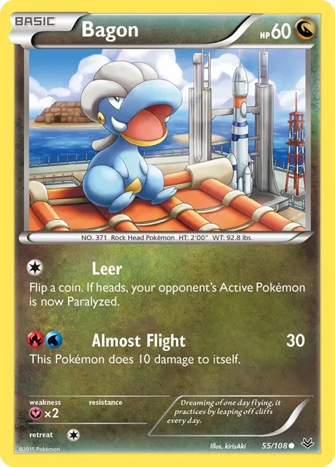 Bagon 55 #55/108 Pokémon card from XY - Roaring Skies