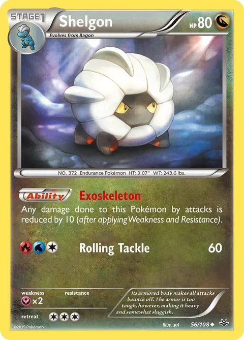 Shelgon #56/108 Pokémon card from XY - Roaring Skies