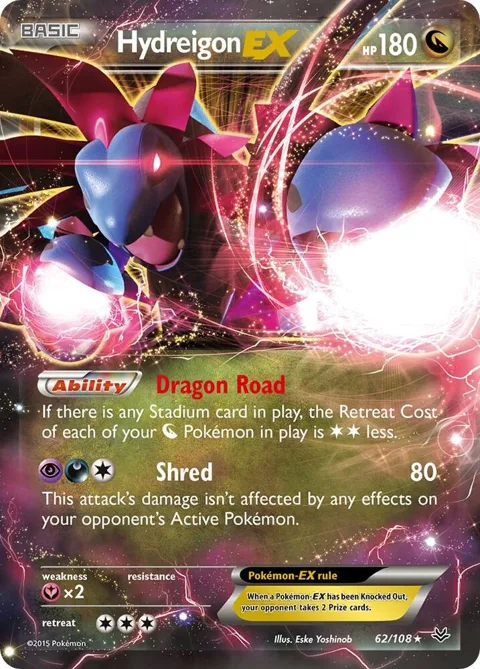 Hydreigon EX #62/108 Holofoil Pokémon card from XY - Roaring Skies