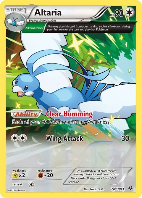 Altaria 74 Delta #74/108 Pokémon card from XY - Roaring Skies