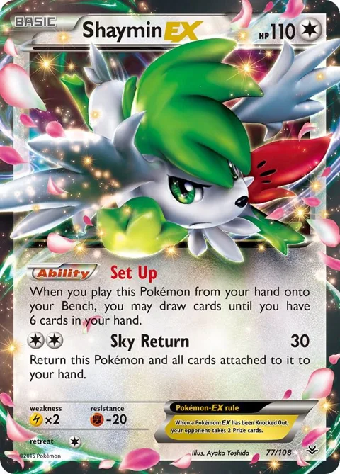 Shaymin EX #77/108 Holofoil Pokémon card from XY - Roaring Skies