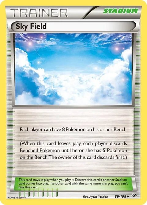 Sky Field #89/108 Reverse Holofoil Pokémon card from XY - Roaring Skies