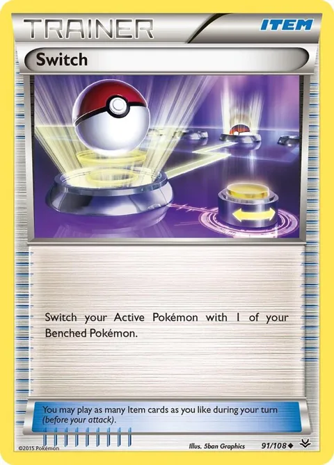 Switch #91/108 Pokémon card from XY - Roaring Skies