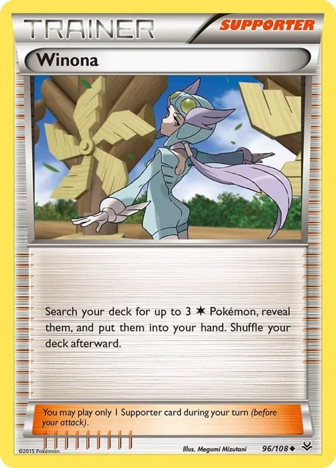 Winona #96/108 Pokémon card from XY - Roaring Skies
