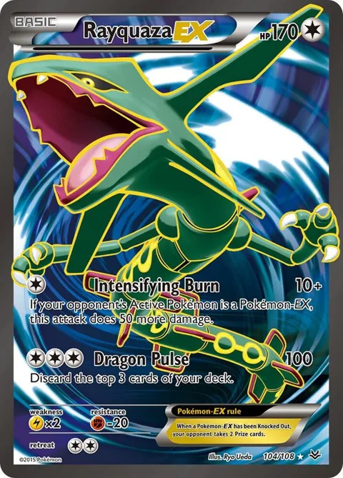 Rayquaza EX 104 Full Art #104/108 Holofoil Pokémon card from XY - Roaring Skies