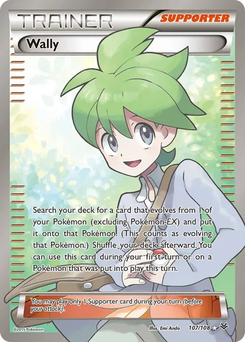 Wally 107 Full Art #107/108 Holofoil Pokémon card from XY - Roaring Skies