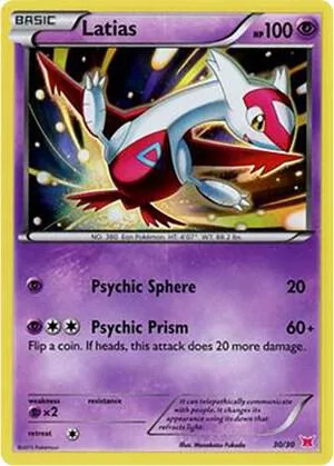 Latias #30 Holo #30/30 Holofoil Pokémon card from XY Trainer Kit: Latias & Latios