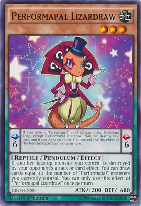 Performapal Lizardraw CROS-EN004 Unlimited Yu-Gi-Oh card from Crossed Souls