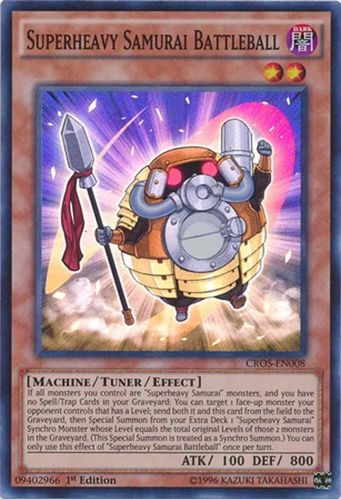 Superheavy Samurai Battleball CROS-EN008 1st Edition Yu-Gi-Oh card from Crossed Souls