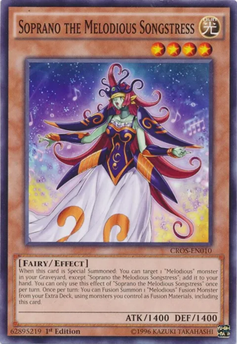 Soprano the Melodious Songstress CROS-EN010 1st Edition Yu-Gi-Oh card from Crossed Souls