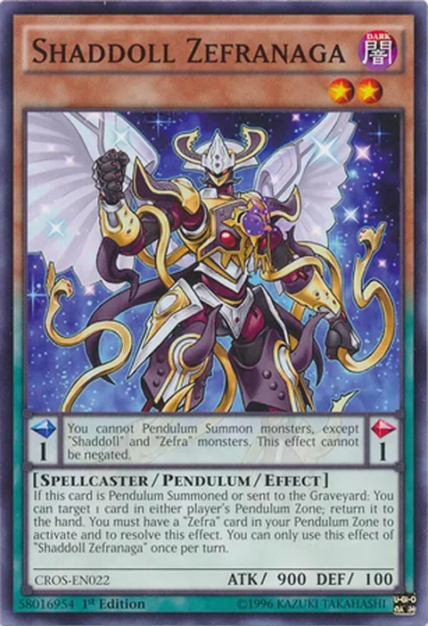 Shaddoll Zefranaga CROS-EN022 Unlimited Yu-Gi-Oh card from Crossed Souls