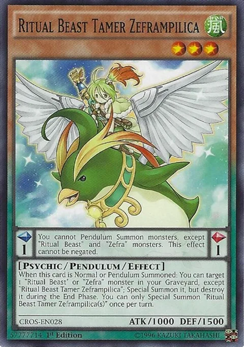 Ritual Beast Tamer Zeframpilica CROS-EN028 Unlimited Yu-Gi-Oh card from Crossed Souls