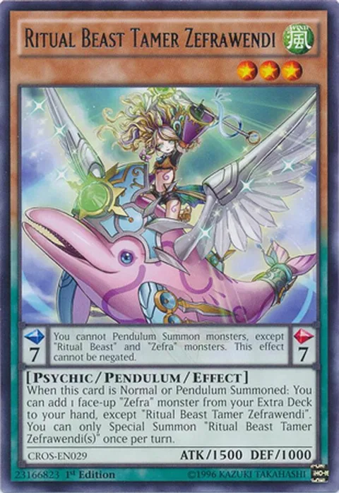 Ritual Beast Tamer Zefrawendi CROS-EN029 Unlimited Yu-Gi-Oh card from Crossed Souls