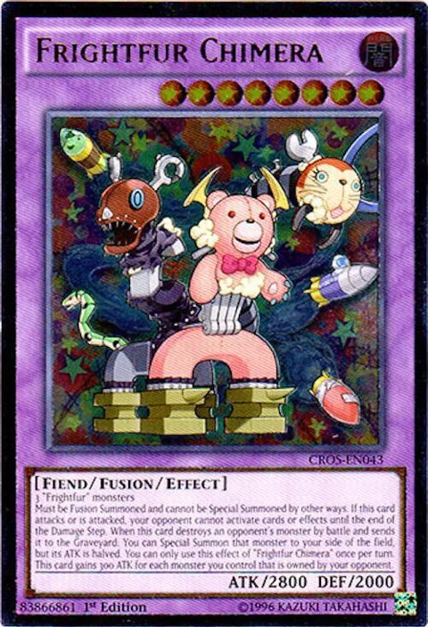 Frightfur Chimera Ultimate Rare CROS-EN043 1st Edition Yu-Gi-Oh card from Crossed Souls