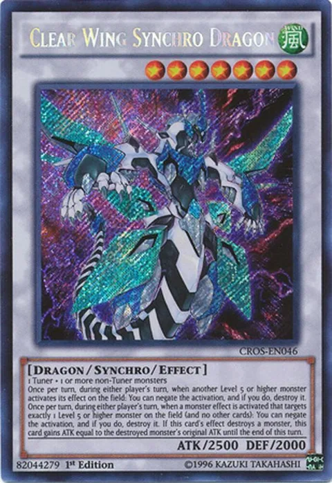 Clear Wing Synchro Dragon CROS-EN046 Unlimited Yu-Gi-Oh card from Crossed Souls