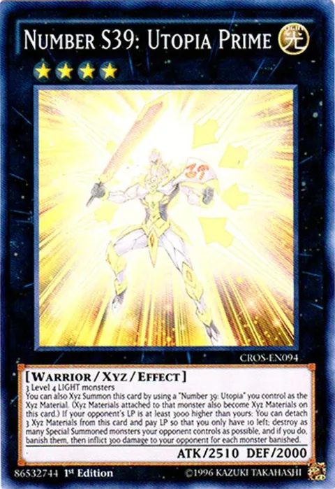 Number S39: Utopia Prime CROS-EN094 1st Edition Yu-Gi-Oh card from Crossed Souls