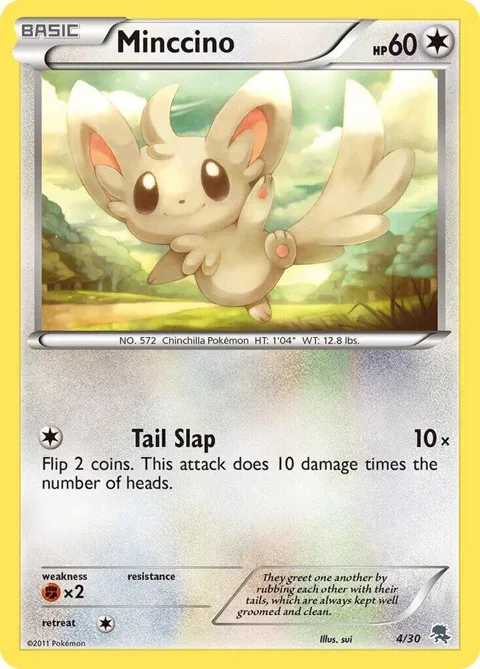 Minccino #4 #4/30 Pokémon card from BW Trainer Kit: Excadrill & Zoroark
